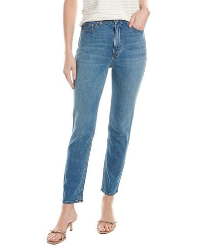 10 Crosby Derek Lam Eden High-rise Medium Dark Slim Leg Jean - Blue