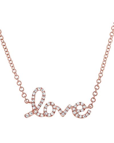 Sabrina Designs 14k Rose Gold 0.11 Ct. Tw. Diamond Love Necklace - Metallic