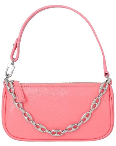 BY FAR Rachel Mini Leather Shoulder Bag - Pink