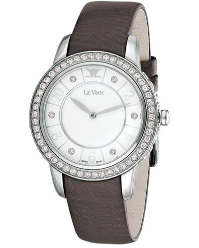 Le Vian Le Vian Leather Diamond Watch - Gray