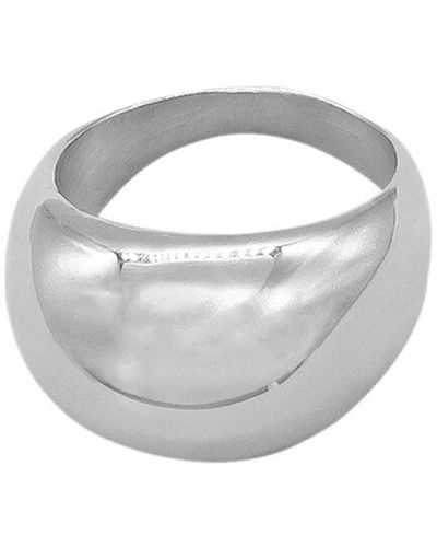 Adornia Stainless Steel Dome Ring - White