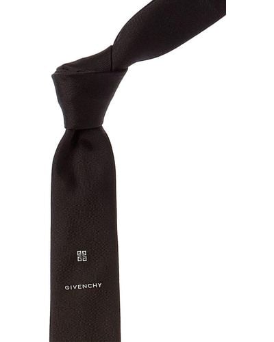Givenchy Black/chalk 4g Jacquard Silk Tie