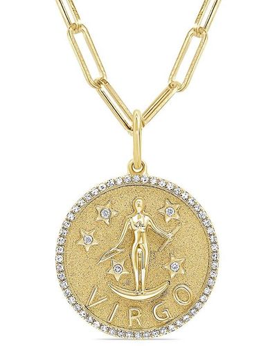 Sabrina Designs 14k 0.21 Ct. Tw. Diamond Zodiac Virgo Necklace - Metallic