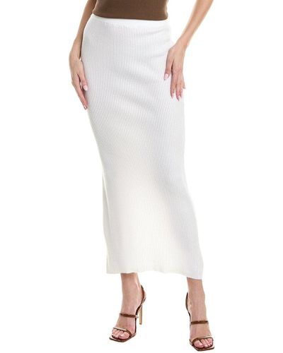 emmie rose Ribbed Maxi Skirt - White