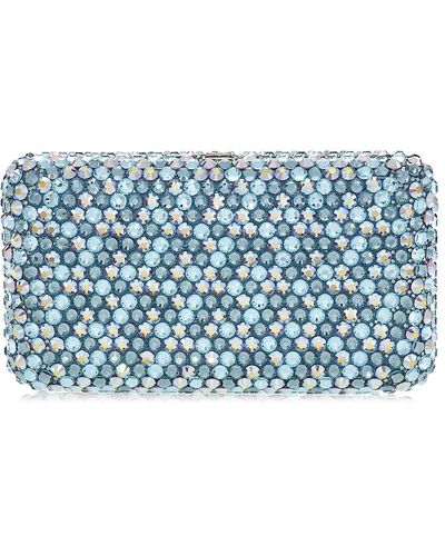 Judith Leiber Smooth Rectangle Crystal Clutch - Blue