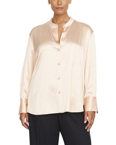 Vince Plus Relaxed Band Collar Shirt - White