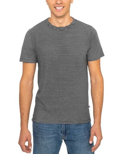 Sol Angeles Stripe Slit Crew T-shirt - Gray