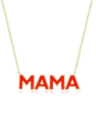 Gabi Rielle 14k Over Silver Mama Necklace - Multicolour