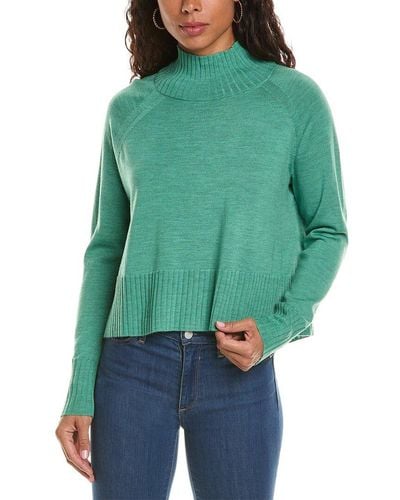 Eileen Fisher Turtleneck Wool Sweater - Green
