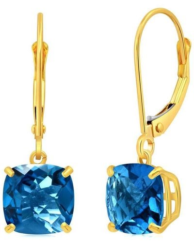 MAX + STONE Max + Stone 10k 4.10 Ct. Tw. Londen Blue Topaz Earrings
