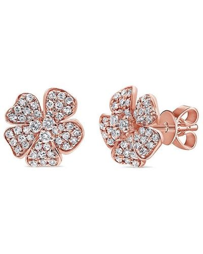 Sabrina Designs 14k Rose Gold 0.34 Ct. Tw. Diamond Flower Earrings - Pink
