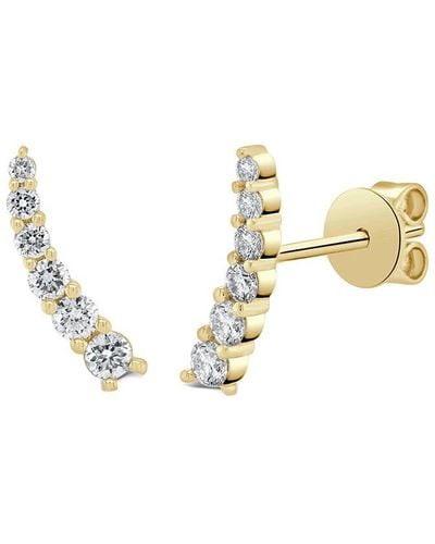 Sabrina Designs 14k 0.28 Ct. Tw. Diamond Climber Earrings - Metallic