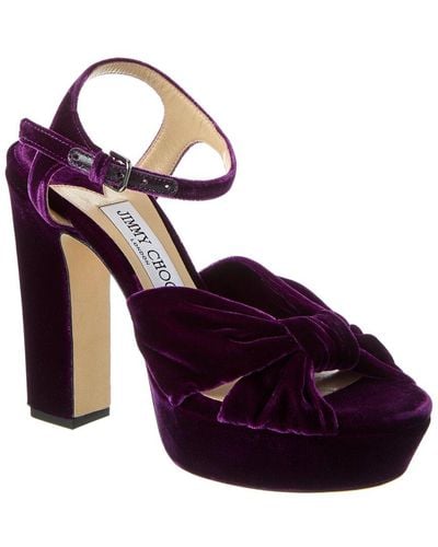 Jimmy Choo Heloise 120 Velvet Platform Sandal - Purple