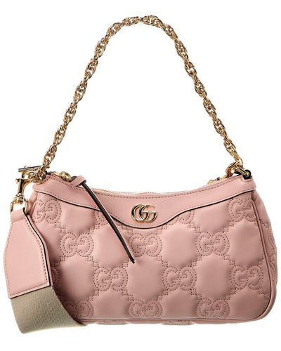 Gucci GG Matelasse Leather Shoulder Bag - Pink
