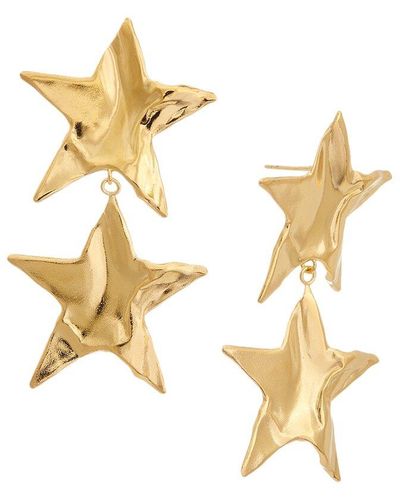 Oscar de la Renta 14K Nico Star Double Earrings - Metallic