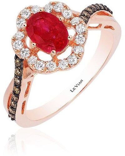 Le Vian Le Vian Chocolatier 14k Strawberry Gold 1.11 Ct. Tw. Diamond & Ruby Ring - Red
