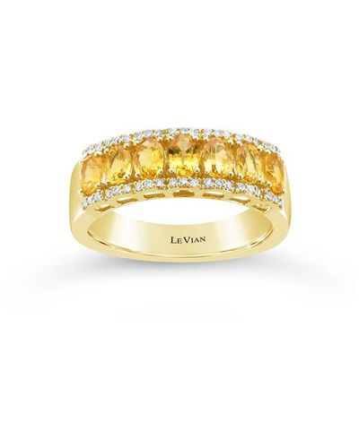Le Vian Le Vian 14k 1.35 Ct. Tw. Diamond & Yellow Sapphire Half-eternity Ring - Metallic