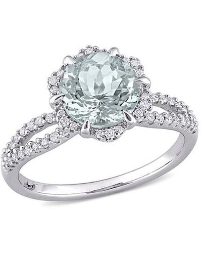 Rina Limor 14k 1.96 Ct. Tw. Diamond & Aquamarine Ring - White
