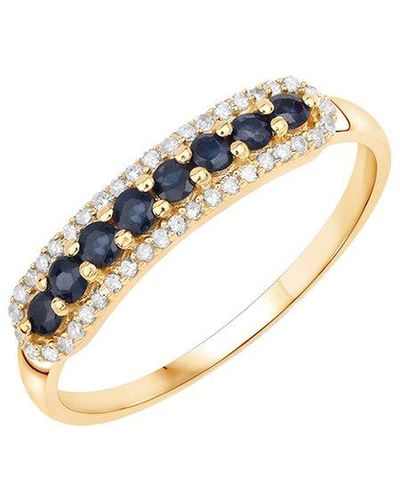 Diana M. Jewels Fine Jewelry 14k 0.43 Ct. Tw. Diamond & Sapphire Ring - Metallic