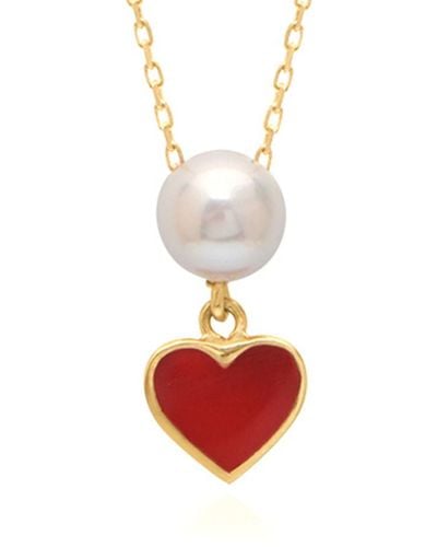 Gabi Rielle Gold Over Silver 3mm Pearl Necklace - Multicolor