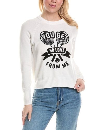 Minnie Rose You Get No Love From Me Cashmere-blend Sweater - White