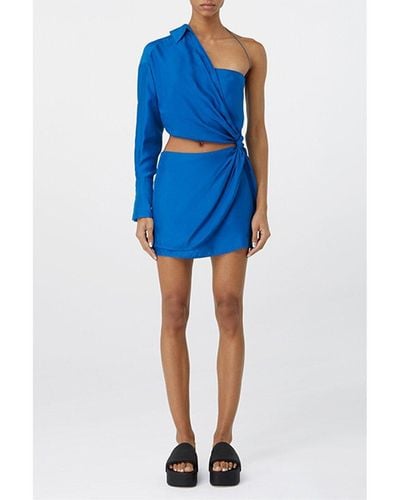 GAUGE81 Arica Silk Mini Dress - Blue