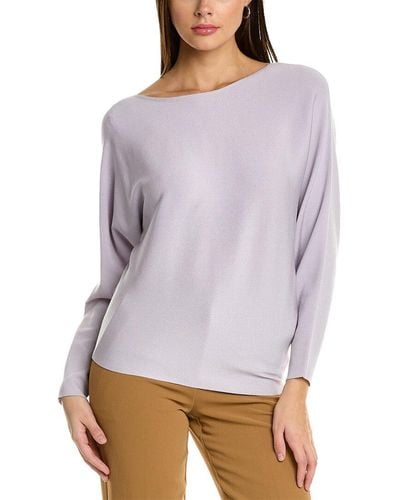 Lafayette 148 New York Asymmetric Silk-blend Sweater - Purple