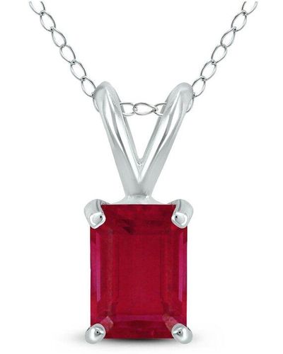 Gemstones 14k 0.30 Ct. Tw. Ruby Necklace - Red