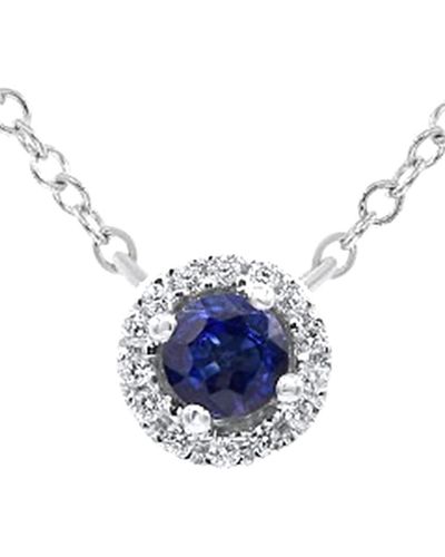Diana M. Jewels Fine Jewelry 14k 0.90 Ct. Tw. Diamond & Sapphire Necklace - Blue