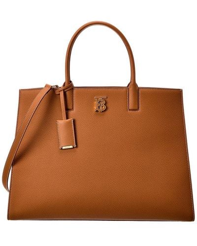 Burberry Frances Medium Leather Tote - Brown