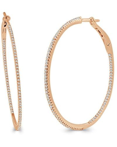 Sabrina Designs 14k Rose Gold 0.54 Ct. Tw. Diamond Inside Out Hoops - Metallic
