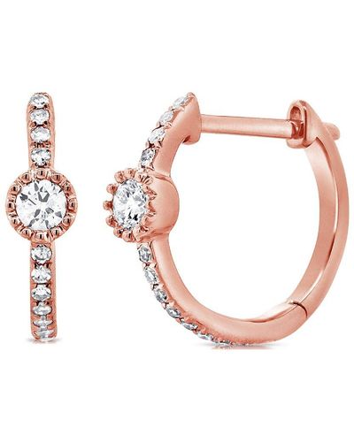 Sabrina Designs 14k Rose Gold 0.20 Ct. Tw. Diamond Huggie Earrings - Pink