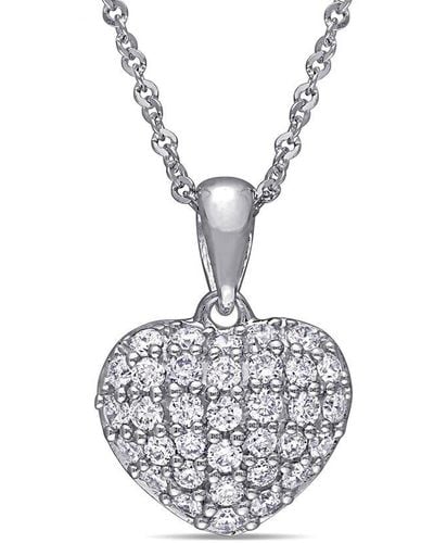 Rina Limor 14k 0.25 Ct. Tw. Diamond Heart Necklace - White