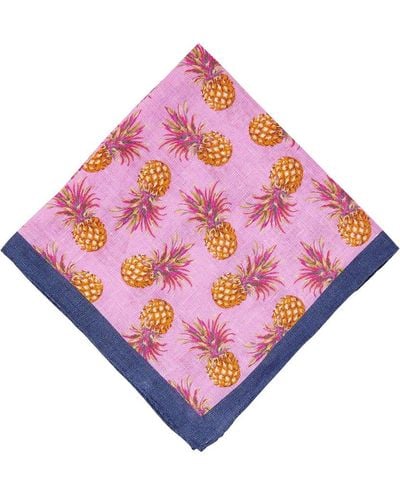 J.McLaughlin Pineapple Silk-blend Pocket Square - Pink