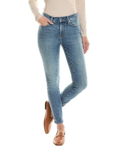7 For All Mankind Womens Ankle Skinny Jeans - Blue