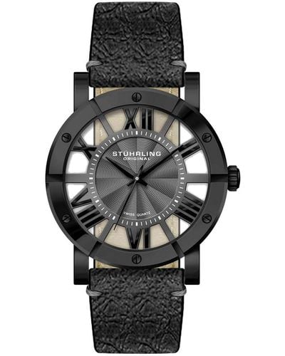 Stuhrling Stuhrling Original Leather Watch - Black