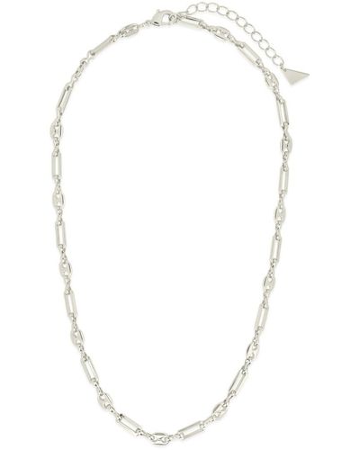 Sterling Forever Rhodium Plated Fiora Chain Necklace - White