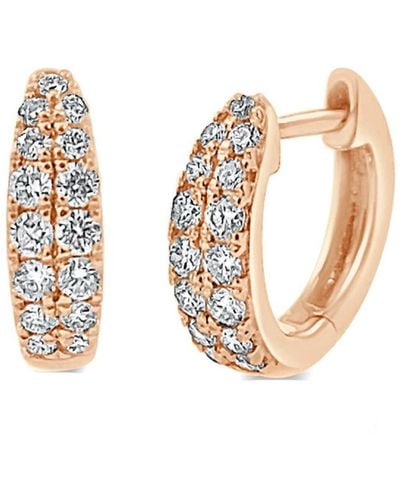 Sabrina Designs 14k Rose Gold 0.39 Ct. Tw. Diamond Double Row Huggie Earrings - White