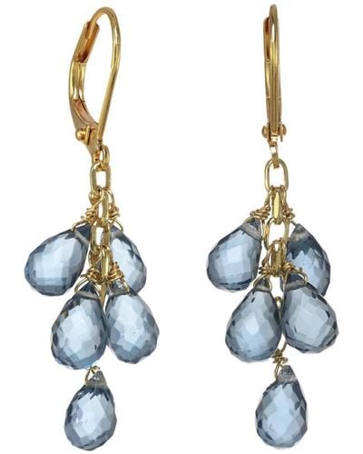 Rachel Reinhardt Jewelry 14k Plated London Blue Quartz Briolette Earrings