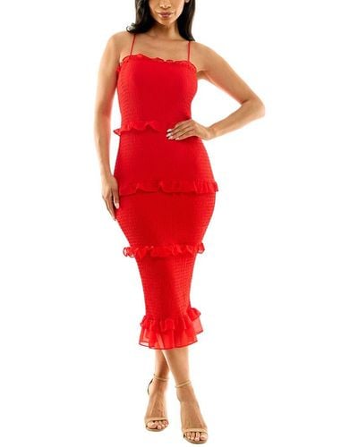 Bebe Midi Dress - Red