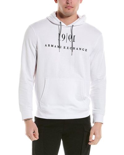 Armani Exchange Embroidered Hoodie - White