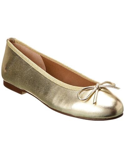 French Sole Emerald Leather Flat - White