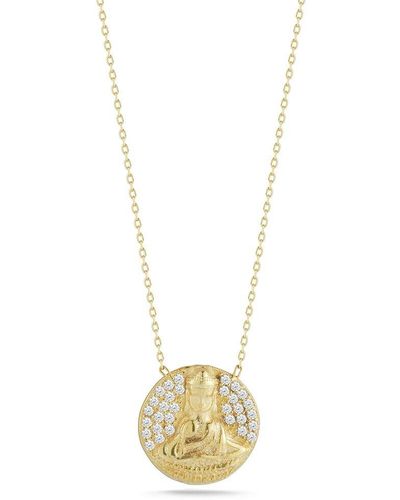 Glaze Jewelry 14k Over Silver Cz Buddha Necklace - Metallic