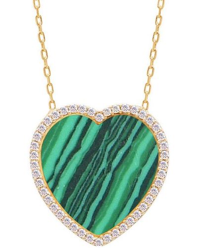 Gabi Rielle Love Is Declared 14k Over Silver Malachite Crystal Pendant Necklace - Green