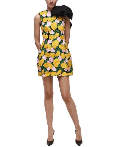 Rachel Gilbert Nico Silk Mini Dress - Yellow
