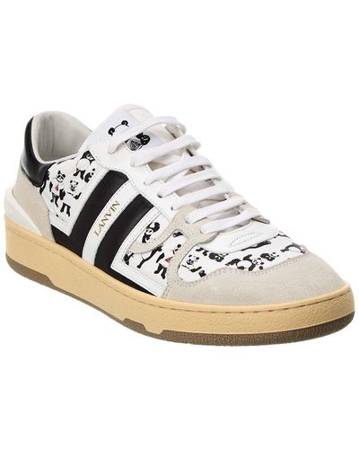 Lanvin Tennis Leather & Canvas Sneaker - White