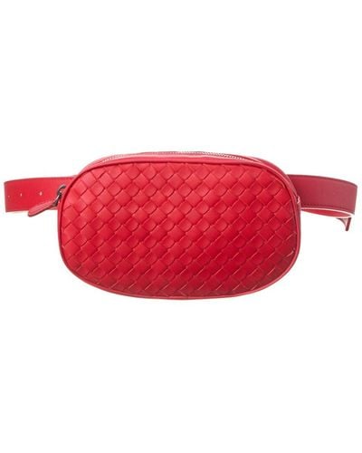 Bottega Veneta Intrecciato Leather Belt Bag - Red