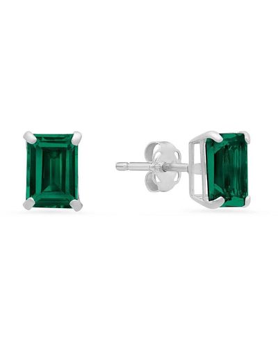 MAX + STONE Max + Stone 14k 1.50 Ct. Tw. Created Emerald Studs - Green