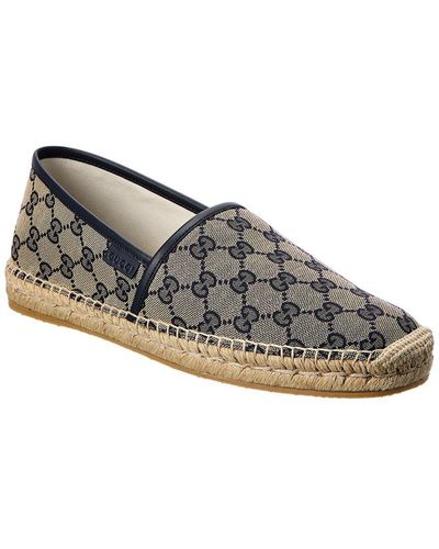 Gucci GG Canvas & Leather Espadrille - Gray