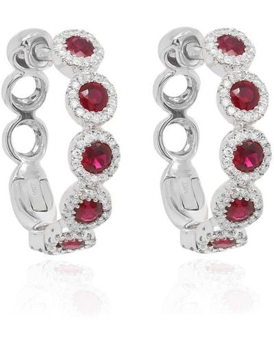 Diana M. Jewels 14k 1.18 Ct. Tw. Diamond & Emerald Earrings - White